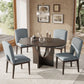 Topmax - 5 Piece Modern Extendable Round Dining Table Set With Removable Leaf For Small Places - view 11