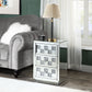 Noralie Mirrored and Faux Diamonds Accent Table