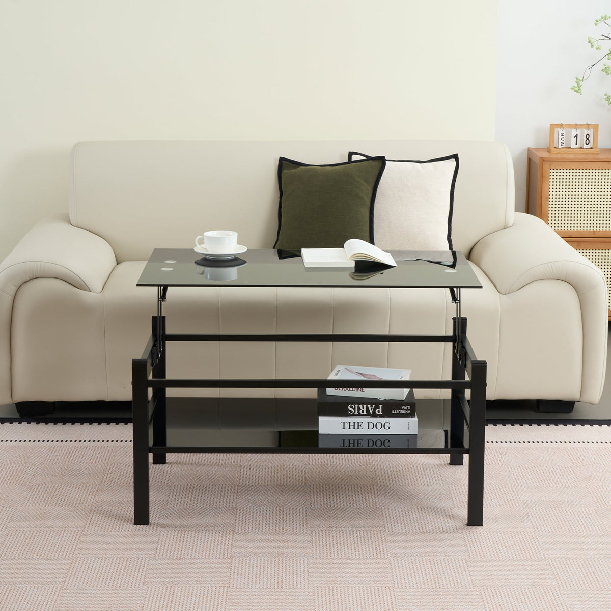 Glass Lift Top Coffee Table