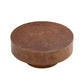 31.49'' Faux Burl Wood Pattern Round Coffee Table with Sturdy Pedestal