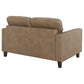 Scotland Faux Leather Upholstered Track Arm Loveseat Brown - view 5