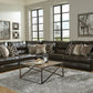 Como - 5 Piece Italian Leather Match Reclining Sectional