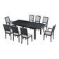 Topmax - Rustic Extendable Dining Table Set With Removable Leaf, 6 Upholstered Armless Dining Chairs And 2