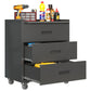 Heavy-Duty Metal Storage Cabinet with Wheels
