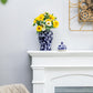 9.5x9.5x18" Porcelain Decorative Ginger Jar