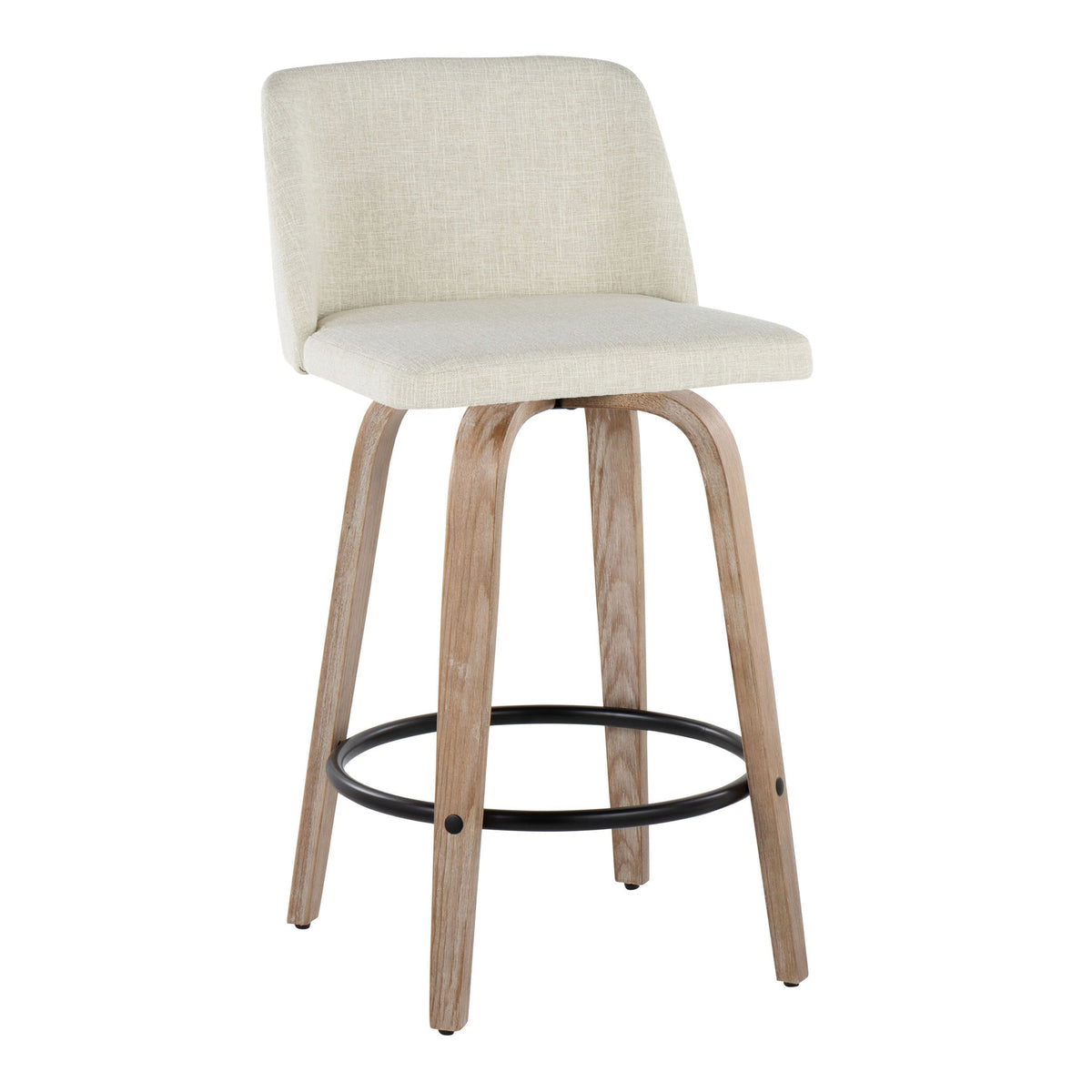 26" Contemporary Fixed-Height Counter Stool with Swivel