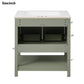 30-Inch Green Bathroom Vanity with Ceramic Sink