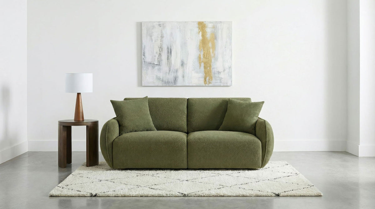 Elysia Chenille Upholstered Modular Lounge Loveseat Green - view 6