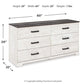 Shawburn - Six Drawer Dresser - Pewter-tone pulls - White / Black / Gray