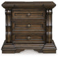 Maylee - Three Drawer Night Stand - Dark Brown