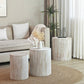 Set of 3 Rounded Wood Coffee Tables, End Tables, Plant Stands