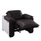 Misezon - Power Motion Recliner - Dark Top Grain Brown Leather & Aluminum