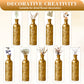 3 Pack Gold Metal Vases