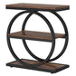 Industrial Narrow End Table with 3 Shelves