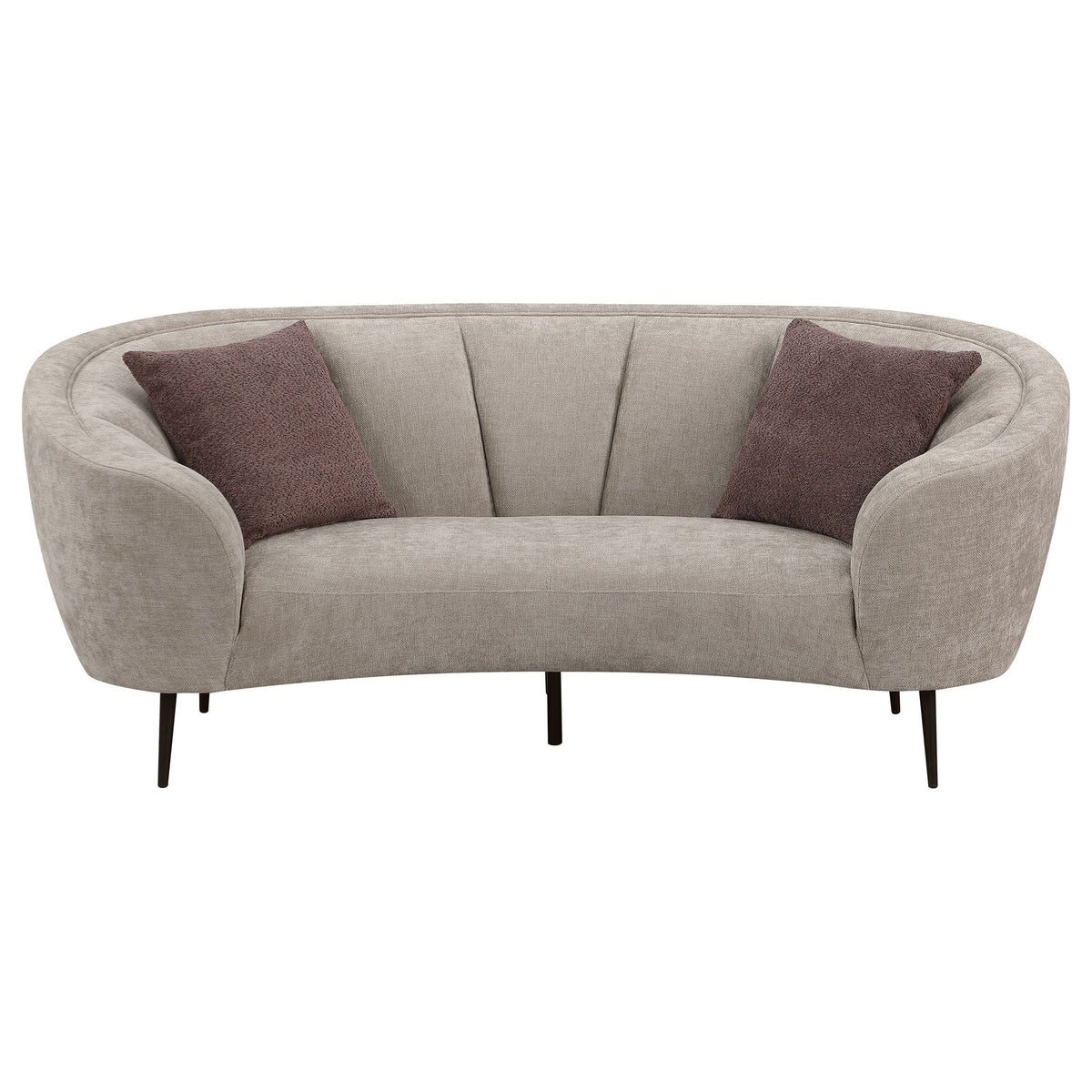 Ellorie Upholstered Channel Back Curved Loveseat Beige - view 6