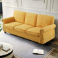 Soft Sofa, Upholstered 3 Seater Couch With High Density Foam, Loose Back Cushions And Turned Legs - view 23
