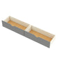 L-Shaped Platform Bed with Trundle and Built-In Desk - Gray