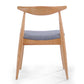 Set of 2 Rubberwood Dining Chairs with Ergonomic Backrest