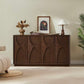 4 Door Accent Cabinet with Solid Wood Carved Doors
