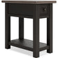 Tyler Creek - Chair Side End Table - Black / Gray