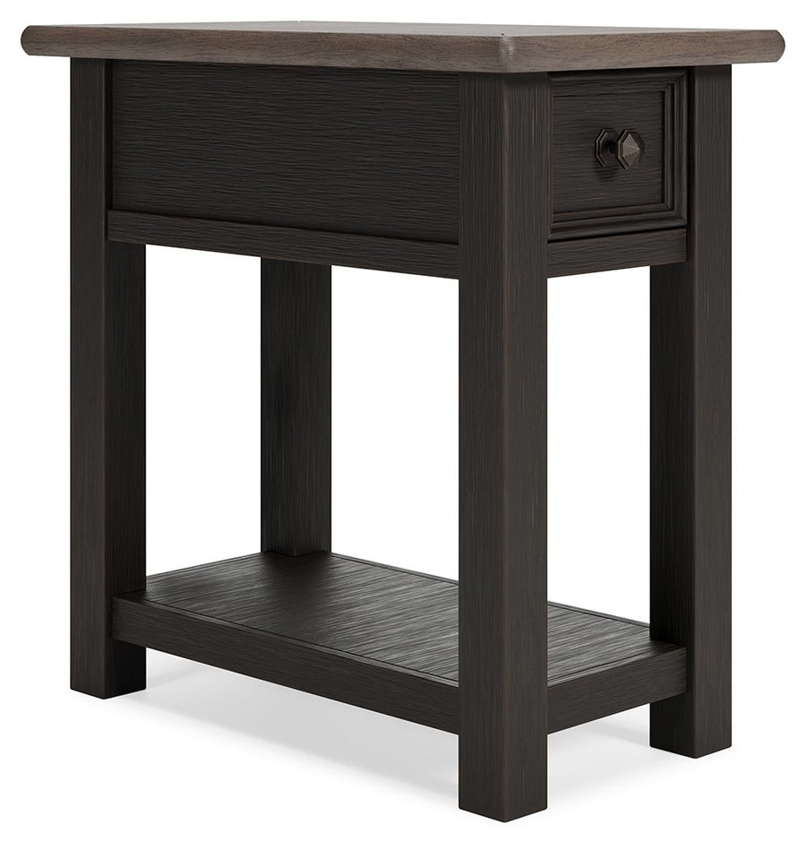 Tyler Creek - Chair Side End Table - Black / Gray