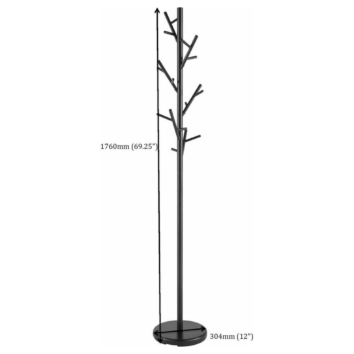 Clover 18 Hook Freestanding Metal Coat Rack Hat Hanger Black - view 5