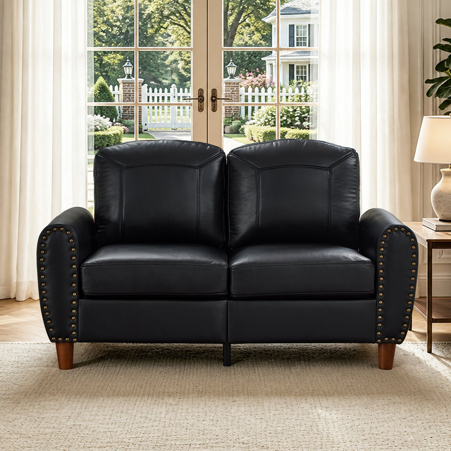Classic 59" Faux Leather Loveseat