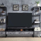 Raziela - TV Stand Side Pier - Concrete Gray & Black
