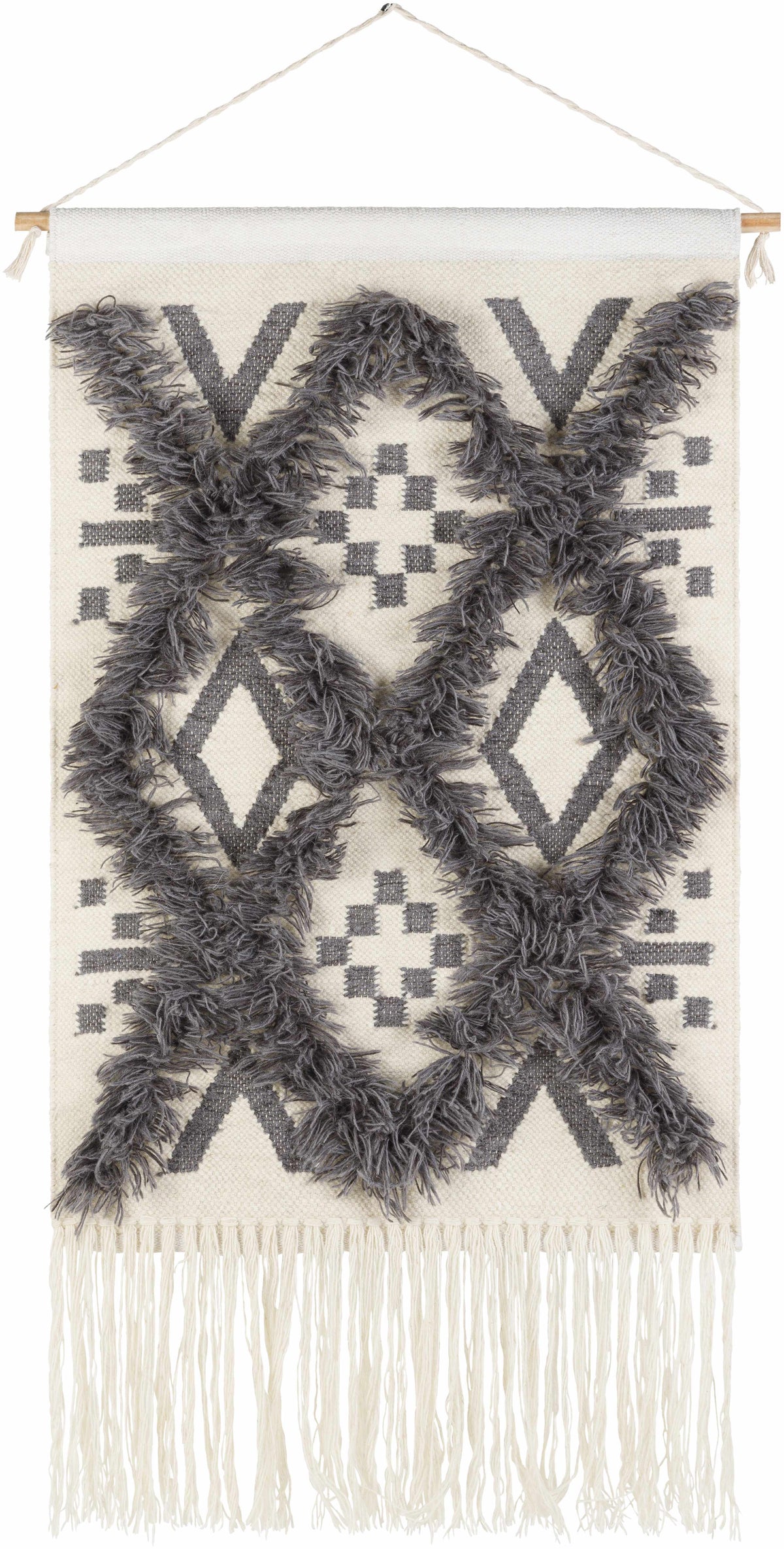 Chapelton Gray Geometric Textured Wall Hanging - Clearance