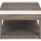 Loyaska - Lift Top Cocktail Table - Grayish Brown / White