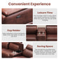 6-Piece Modular Leather Sofa with 2 Cup Holders