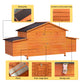 Large Wooden Chicken Coop with 2 Nesting Boxes