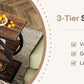 End Table Set of 2 with 3 Storage Shelves