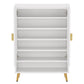 29.6" White and Gold Shoe Cabinet