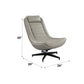 Piran Twilight Top Grain Leather Accent Chair with Swivel