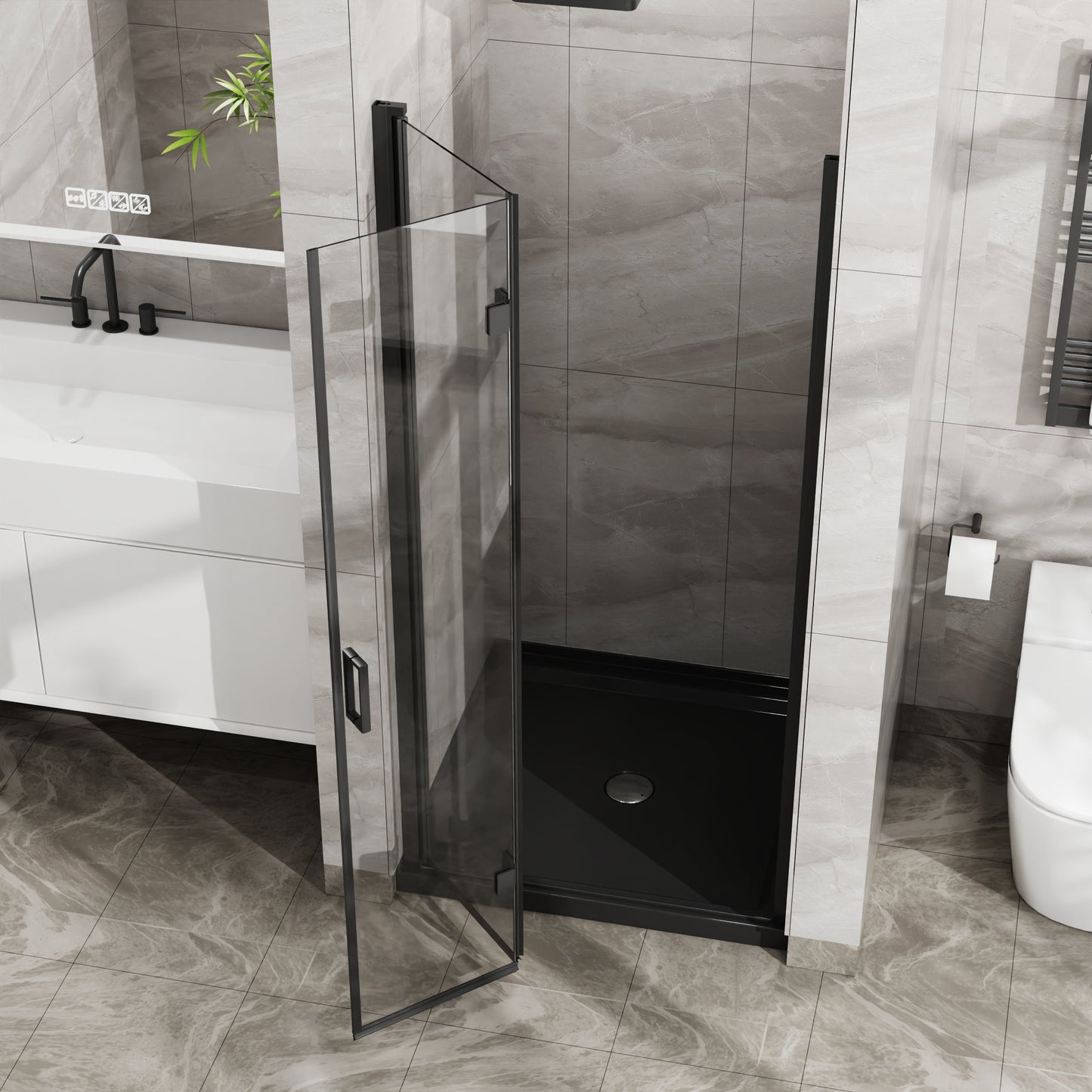 Goodyo 36"x 72" Frameless Glass Shower Door Bifold