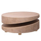 Modern Round Wood Coffee Table – 31.3"