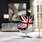 Brancaster - British Flag Accent Chair With Swivel - Pattern Fabric & Aluminum