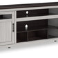 Darborn - XL TV Stand W/Fireplace Option - Gray / Brown