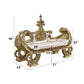 Bernadette - Bench - White Synthetic Leather Fabric & Gold
