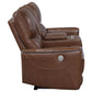 Greenfield Upholstered Power Reclining Loveseat Saddle Brown - view 6
