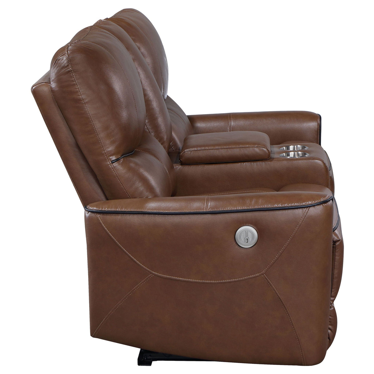 Greenfield Upholstered Power Reclining Loveseat Saddle Brown - view 6