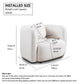 Accent Square Sofa Chair - Boucle Fabric Upholstered