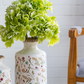 D5.3x10.6" Ceramic Cylinder Vase with Multi-Colored Floral Motifs