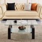 Luxury Modern Tempered Glass Coffee Table with 2 Layers