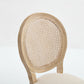 French Country Dining Chairs Set of 2 Upholstered with Rattan Back