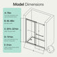 Frameless Double Sliding Shower Door - 46-48" W x 76" H