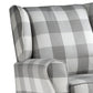 Patli Gray & White Fabric Glider Chair with Swivel