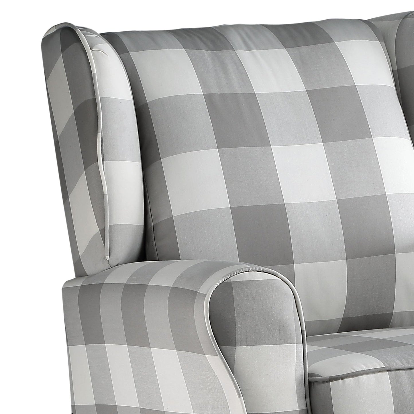 Patli Gray & White Fabric Glider Chair with Swivel