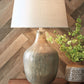 Mari - Glass Table Lamp  - Gray / Gold Finish